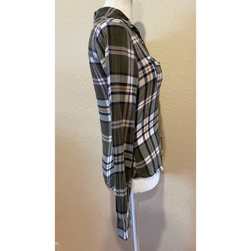 Abercrombie Y2K Plaid Flannel Top Kids Teen Sz M Ladies XXS Preppy Stretch Moose - Picture 4 of 8